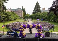 Wide angle photo of the Economics Graduation Celebration