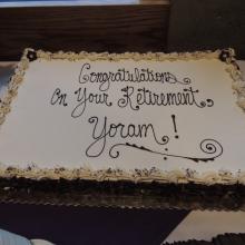 Yoram Barzel's retirement cake