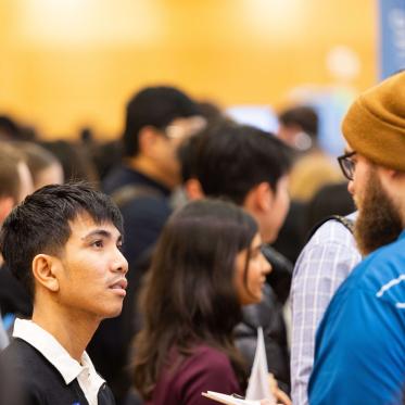 Crowd of Students at Career Fair